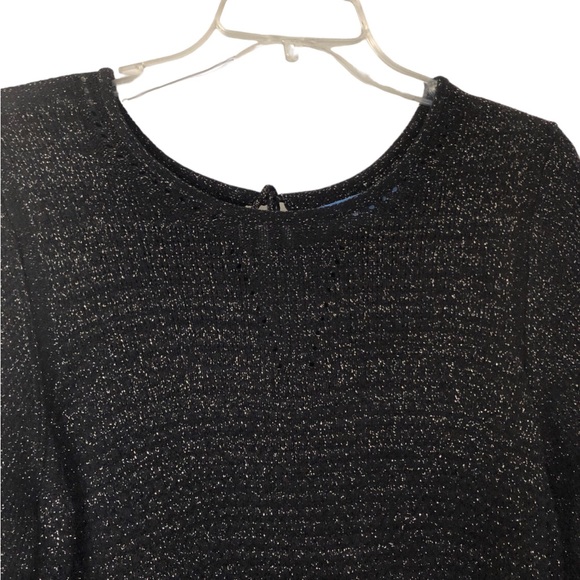 Simply Vera Vera Wang Black Sparkly Metallic Sweater XL - Picture 4 of 12